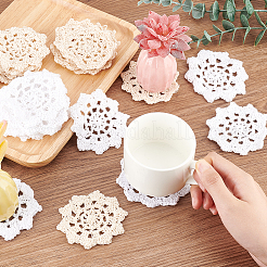 30個 2色の花の手作りかぎ針編みコットンレース飾りアクセサリー  DIYフラワーバスケット用  コスチューム  ミックスカラー  74~80x2mm  15個/カラー&nbsp;AJEW-FG0003-74