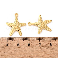 ステンレスペンダント201個  ヒトデチャーム  PVD真空メッキ  18KGP本金メッキ  22.5x19.5x2.5mm  穴：2mm&nbsp;STAS-C130-16G