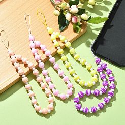 Round Acrylic Beaded Mobile Straps&nbsp;HJEW-JM01249
