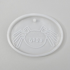 ハロウィンのDIYスパイダーシリコンモールド  レジンキャストペンダントモールド  UVレジン用  エポキシ樹脂ジュエリー作り  ホワイト  68x86x11mm  穴：3mm  内径：63x80mm&nbsp;DIY-L021-53