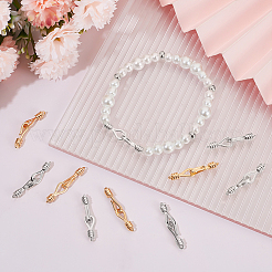 10袋2色の真鍮フックとS字フック留め具  ミックスカラー  長さ32mm  留め金：18x4.5x4mm  穴：1~1.2mm  ペンダント：16x6x4mm  穴：1~1.2mm  5袋/カラー&nbsp;KK-BBC0022-72