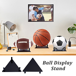 アクリルスポーツボールディスプレイホルダー  ボール用三角形ディスプレイイーゼル  ブラック  113x130x35mm&nbsp;ODIS-WH0038-152B