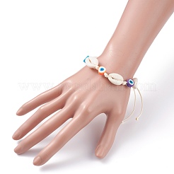 Natural Cowrie Shell Braided Bead Bracelet&nbsp;BJEW-JB07400