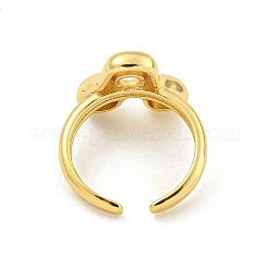 Brass Letter Open Cuff Rings for Women&nbsp;RJEW-G313-01A-G