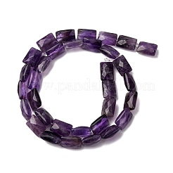 天然石アメジストビーズ連売り  多面カット  長方形  12x8~8.5x5.5~6mm  穴：0.7mm  約33個/連  15.63''（39.7センチメートル）&nbsp;G-G286-D01-8x12mm