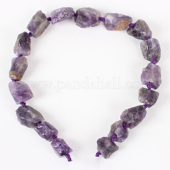 Natural Gemstone Amethyst Rough Nuggets Bead Strands&nbsp;G-E219-02A