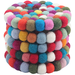 Round Wool Felt Ball Coasters&nbsp;AJEW-WH20020-151A