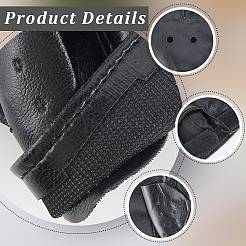 PUレザーのハーフフィンガーグローブ  指なし手袋  ブラック  140x108x5mm&nbsp;AJEW-WH20141-25