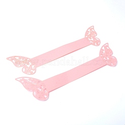 虹色の紙ナプキンリング  ナプキンホルダー装飾  レストランデイリーアクセシロエス  蝶  ピンク  218x60x0.2mm&nbsp;AJEW-WH0002-21K
