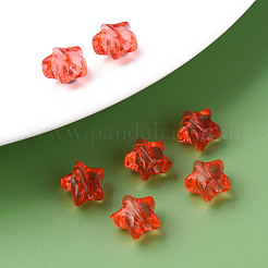 透明なアクリルビーズ  スター  サクランボ色  9x9.5x5.5mm  穴：2mm  約2000個/500g&nbsp;MACR-S373-45-B06