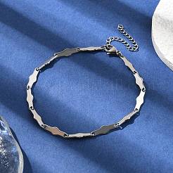 304ステンレススチール製ボーンリンクブレスレット（男性用・女性用）  ステンレス鋼色  7-1/4インチ（18.5cm）&nbsp;BJEW-D042-30P