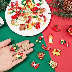40Pcs 10 Styles Christmas Theme Plastic Pendants&nbsp;FIND-SC0011-40