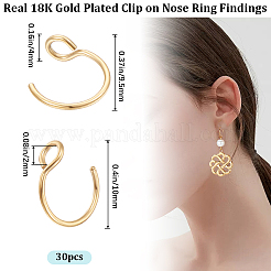 30Pcs 304 Stainless Steel Clip on Nose Ring Findings&nbsp;STAS-BBC0003-95G