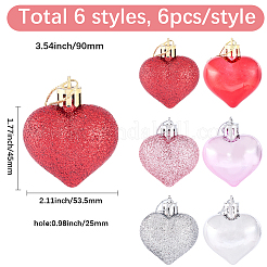 36Pcs 6 Colors PS Plastic Pendant Decorations&nbsp;FIND-SP0005-44