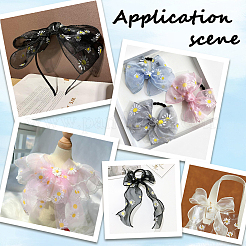 デイジー柄ポリエステルリボン  花束のパッケージアクセサリー  ライトグレー  1-5/8インチ（40mm）  約10.00ヤード（9.14m）/ロール&nbsp;OCOR-WH20003-36C
