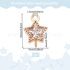 20Pcs Brass Pave Clear Cubic Zirconia Links&nbsp;KK-GO0001-95