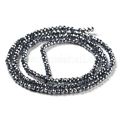 テラヘルツストーンビーズ連売り  多面カット  ロンデル  2x1mm  穴：0.5mm  約225個/連  14.96''（38センチメートル）&nbsp;G-J400-C10-01