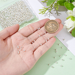 真鍮ビーズ  ラウンド  925銀メッキ  3x2.5mm  穴：1.2mm  700pc&nbsp;KK-BBC0024-63A