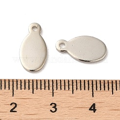 真鍮タグブランクタグペンダント  ハンダ付け  オーバル  プラチナ  13x7x1mm  穴：1.3mm&nbsp;LS-KK-D234-P