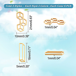 24Pcs 4 Style 201 Stainless Steel Filigree Joiners Links&nbsp;STAS-DC0008-64