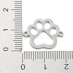 変色しない304ステンレススチール中空コネクタチャーム  足跡リンク  ステンレス鋼色  15x19x1mm  穴：1.4mm&nbsp;STAS-P332-02P
