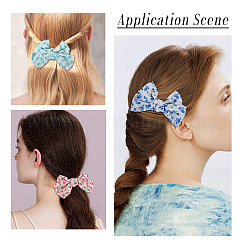 4袋4色の布製蝶結びワニ口ヘアクリップ  ミックスカラー  56~66x110~111x28~30.5mm  1bag /カラー&nbsp;PHAR-TA0001-20