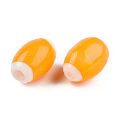 手作りランプワークビーズ連売り  オーバル  オレンジ  10.5~11.5x7.5~8mm  穴：1.2~2mm  約34~37個/連  15.75インチ〜15.94インチ（40~40.5cm）&nbsp;LAMP-N023-004-11