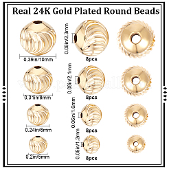 32Pcs 4 Style Eco-Friendly Brass Beads&nbsp;KK-BBC0009-72G