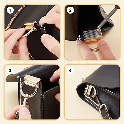 8セット4色の合金製バッグサスペンションクラスプ  バッグ交換用アクセサリー  ネジ付き  ミックスカラー  35x32mm  穴：2.5mm  内径：6mm  2セット/カラー&nbsp;FIND-WR0005-27