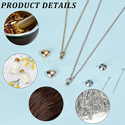 2Pcs 2 Colors 304 Stainless Steel Heart Urn Ashes Necklaces&nbsp;NJEW-CN0001-28B