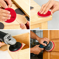 80番のサンディングスポンジ  サンディングブロック  研磨研削工具  フラットラウンド  ブラック  7.4x0.6cm&nbsp;TOOL-WH0059-093