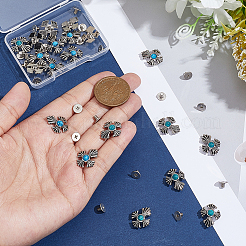 20袋 2色 合金製半管状リベット  クロス  アクリルと  ミックスカラー  18x15x6mm  穴：2.5mm  10袋/カラー&nbsp;FIND-GA0008-38