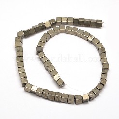 キューブ天然黄鉄鉱ビーズ連売り  6x6x6mm  穴：1mm  約61個/連  15.5インチ&nbsp;G-I126-17-6x6mm