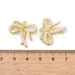 ラックメッキ合金ペンダント  abs樹脂ビーズ  蝶結び  ゴールドカラー  21x22.5x3.5mm  穴：1.8mm&nbsp;PALLOY-H142-02G