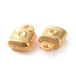 304ステンレスペンダント  letter.o チャーム付きロック  ゴールドカラー  11.5x7x4mm  穴：0.8mm&nbsp;STAS-D243-13G