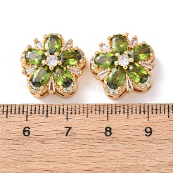 Brass Micro Pave Cubic Zirconia Beads&nbsp;KK-A284-19G-02