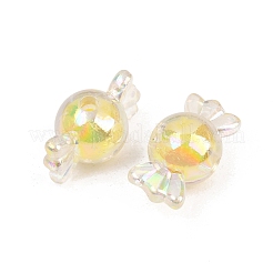 アクリルビーズ  二層ビーズ  ABカラー  キャンディ  淡黄色  12x22x12mm  穴：3mm  約375個/500g&nbsp;MACR-WH0004-03