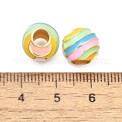Brass Enamel European Beads&nbsp;KK-C087-24G