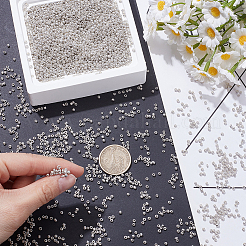 100g12/0ガラスシードビーズ  染めの色  銀  2mm  穴：1mm&nbsp;SEED-SP0001-12A-02
