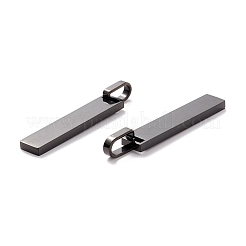 イオンプレーティング（IP）304ステンレスペンダント  長方形  電気泳動黒  40x8x2.8mm  内径：9x4.5mm&nbsp;STAS-A057-08EB