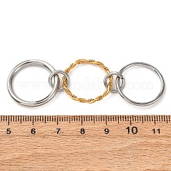 304ステンレススチール製重ね付け可能な女性用バンド指輪  ゴールデン·ステンレス鋼色  6.5mm  内径：17mm&nbsp;RJEW-K304-01GP