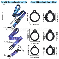 2Pcs 2 Style Polyester Ribbon Card Holder Lanyard&nbsp;DIY-GF0008-32