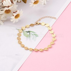 Brass Flat Round Link Chain Anklet&nbsp;AJEW-AN00404