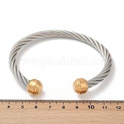 304 Stainless Steel Cuff Bangles&nbsp;BJEW-M136-01D-PG