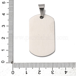 304ステンレスペンダント  クレースチャーム付き長方形  ステンレス鋼色  35x20x2mm  穴：8x5mm&nbsp;STAS-F323-03P