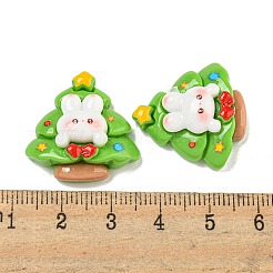 クリスマス ウサギ テーマ 不透明樹脂 デコデン カボション  クリスマスツリー  24x23.5x9.5mm&nbsp;CRES-B022-04D