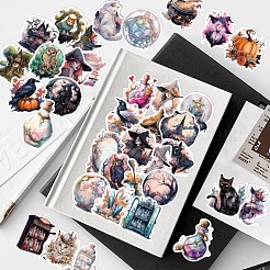 50Pcs Halloween Witch Theme PVC Self-adhesive Cartoon Stickers&nbsp;X-STIC-PW0015-01