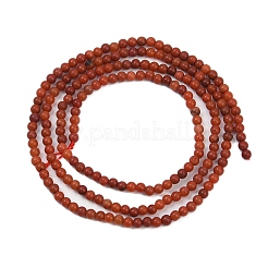 天然南赤瑪瑙ビーズ連売り  ラウンド  2mm  穴：0.5mm  約201個/連  15.55インチ（39.5cm）&nbsp;G-F788-01-2mm