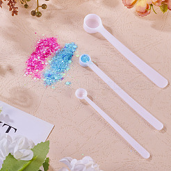 30個 3種類のプラスチックスプーン  長い柄のスプーン  キッチン用品  ホワイト  83~95x10~15.5x5~9.5mm  10個/スタイル&nbsp;AJEW-TA0001-89