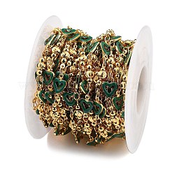 Brass Heart Link Chains&nbsp;KK-D368-03G-J
